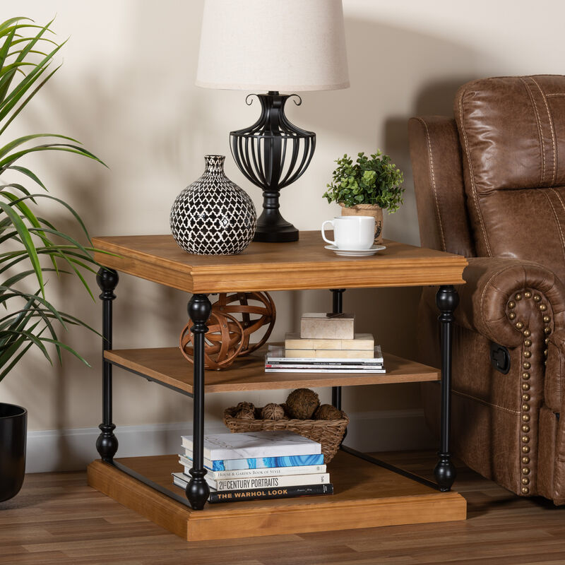 Baxton Studio Sebastian Traditional 3 Tier End Table