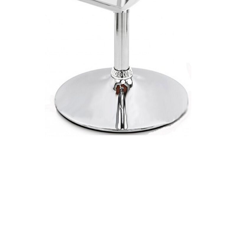 Cruze 22-30 Inch Adjustable Swivel Counter Height Stool, Wave Curves, White - Benzara image number 3