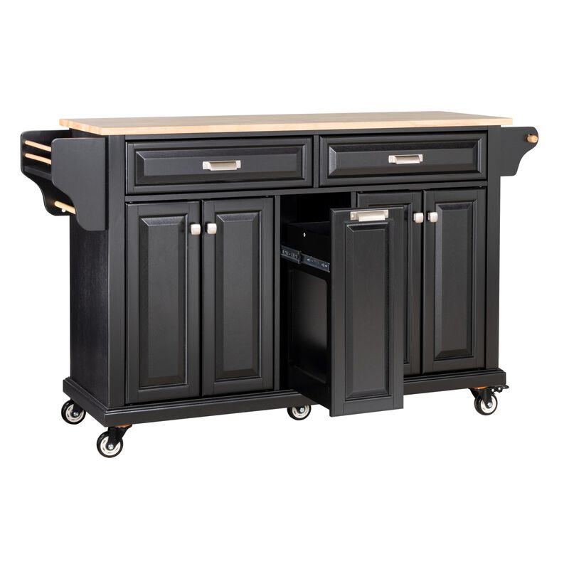 Streamdale Cambridge Natural Wood Top Kitchen Island with Storage image number 7