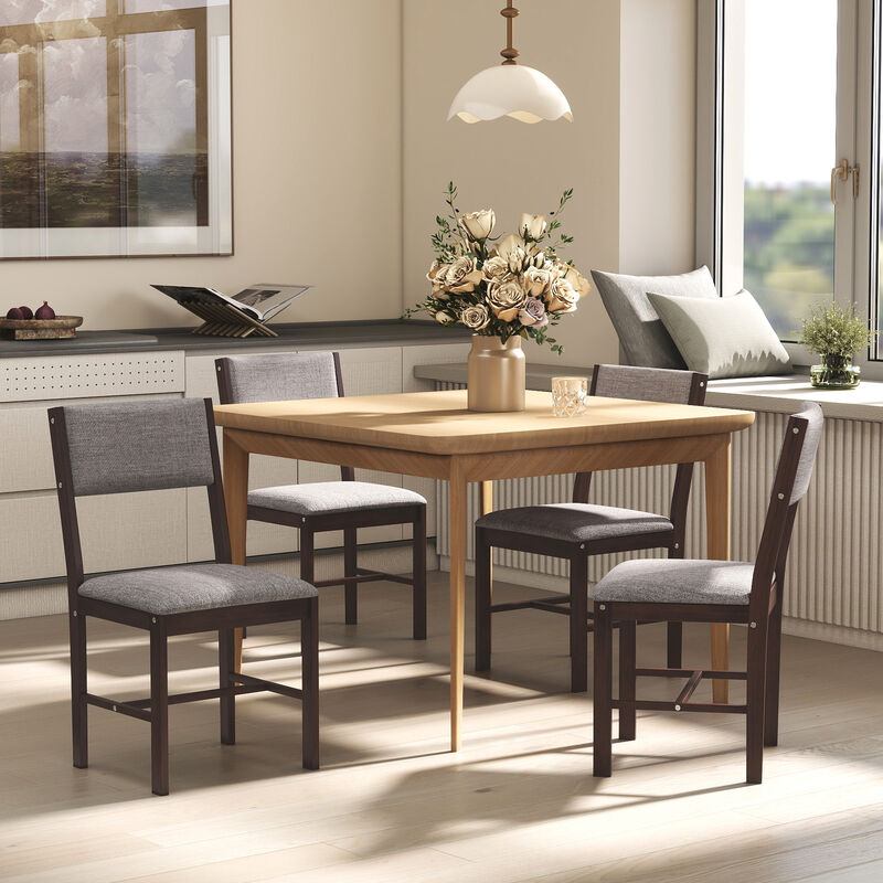 Hivvago Modern Dining Chairs Set of 4 with Linen Fabric image number 1