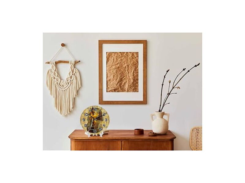 Egypt Vintage Egyptian Pharaoh Wall Clock 10 Inch Silent Non Ticking image number 2