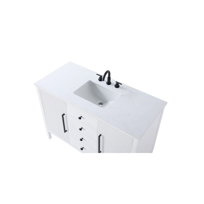 Elegant Kitchen and Bath 48 inch Single Bathroom Vanity in White