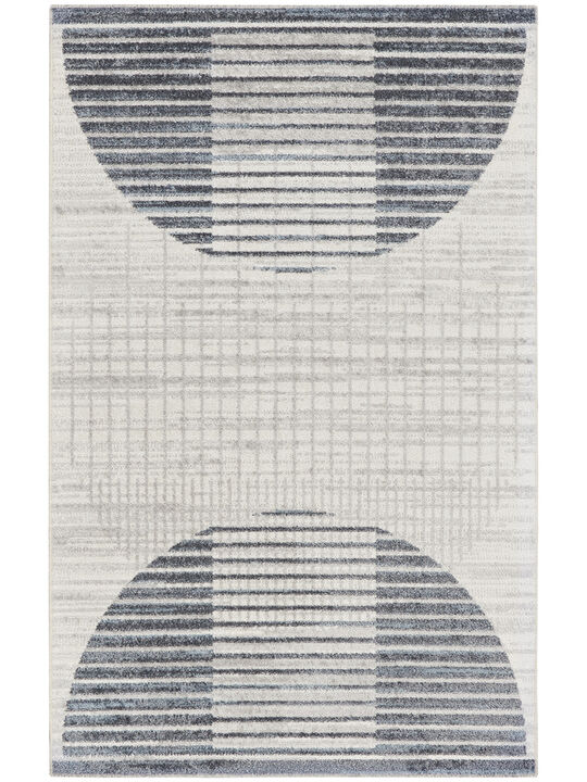 Astra Machine Washable ASW03 Ivory/Blue 3'3" x 5' Rug