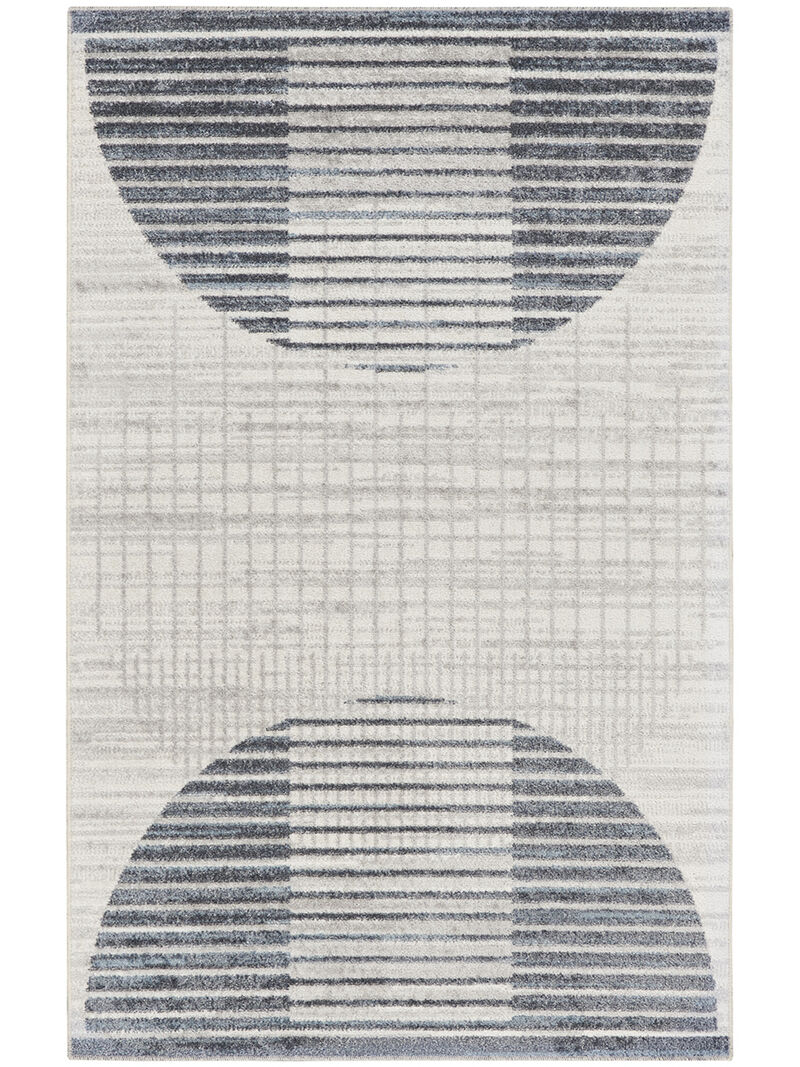 Astra Machine Washable ASW03 Ivory/Blue 3'3" x 5' Rug