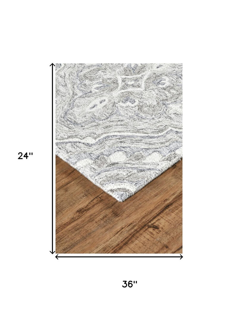HomeRoots Wool Floral Tufted Handmade Area Rug image number 3