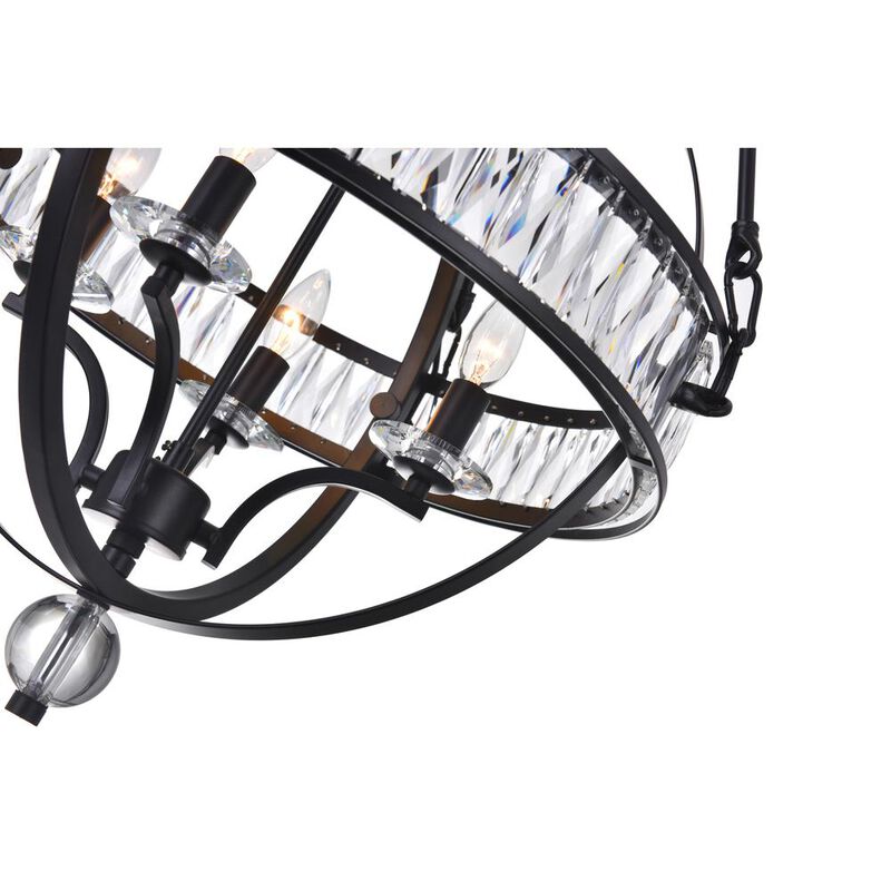 CWI Lighting Arkansas 4 Light Chandelier With Black Finish