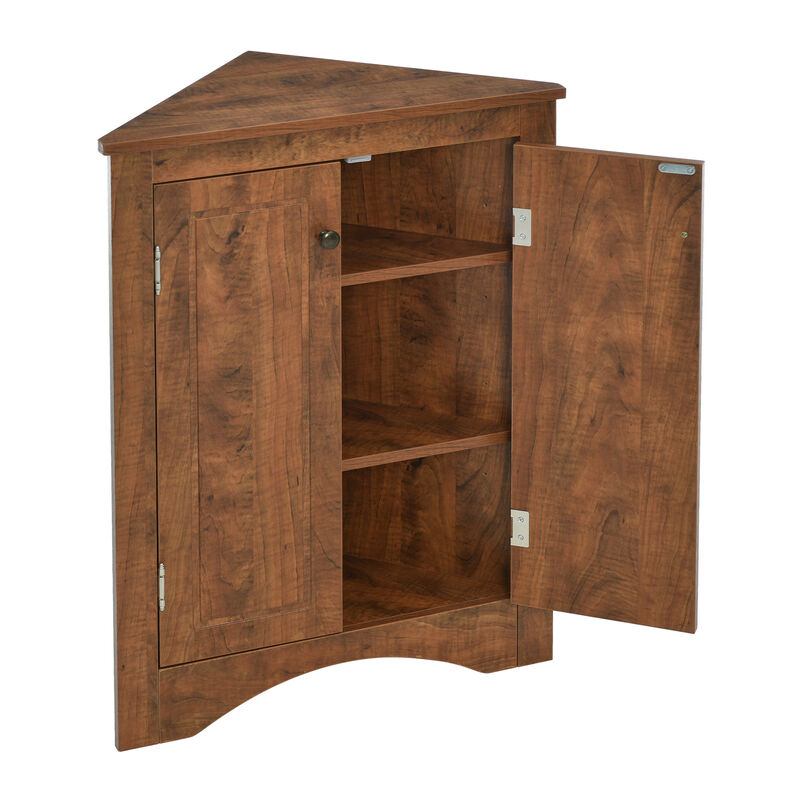 Whisen Triangle Bathroom Storage Cabinet Corner Cabinet with Adjustable Shelves
