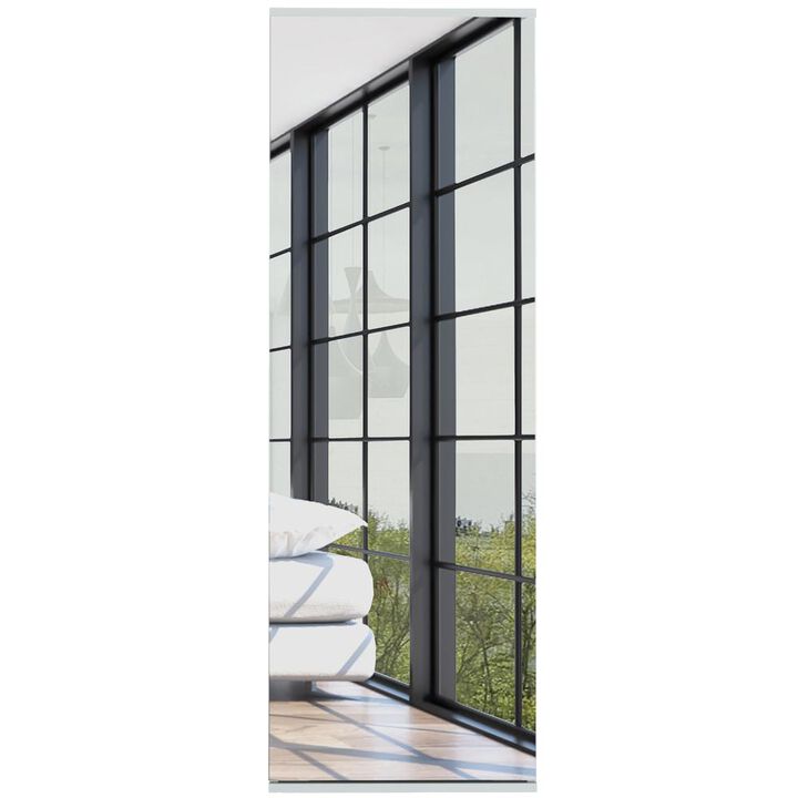 Seul Wall Mounted Shoe Rack With Mirror White