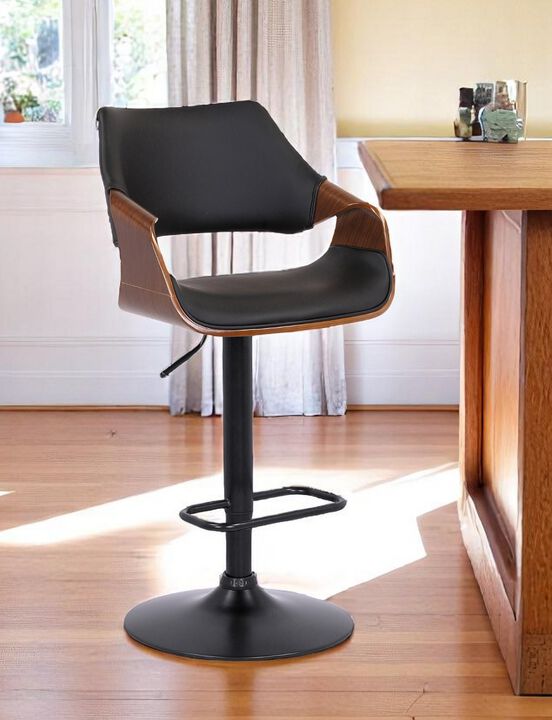 Hivvago 25 Inch Black Iron Swivel Adjustable Height Bar Chair