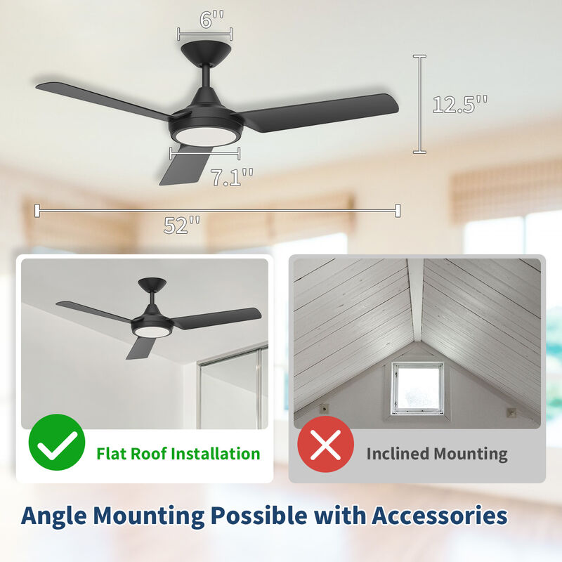 ENLIGHT 52" Smart DC Ceiling Fan with Light, Matter Smart Home Integration, CCT and Dimmable LED, 3 Blades, Damp/Outdoor Covered Rated image number 7