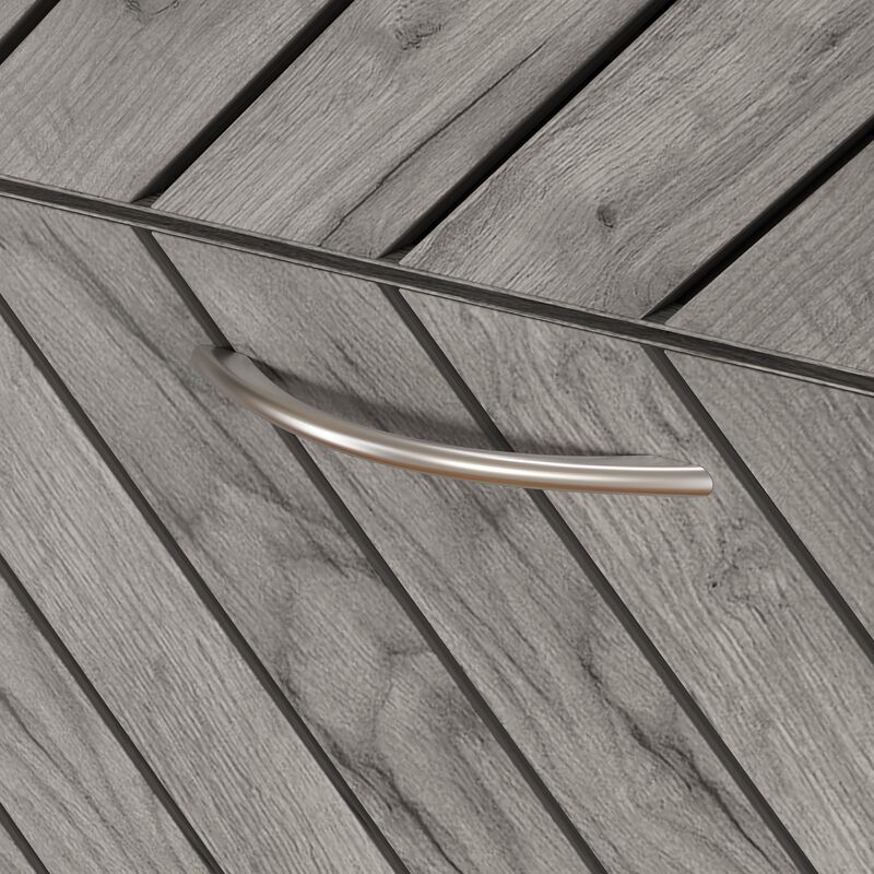 Gray 18-Pair Shoe Storage Cabinet with 3-Drawers and 6-Compartments and Wood Grain