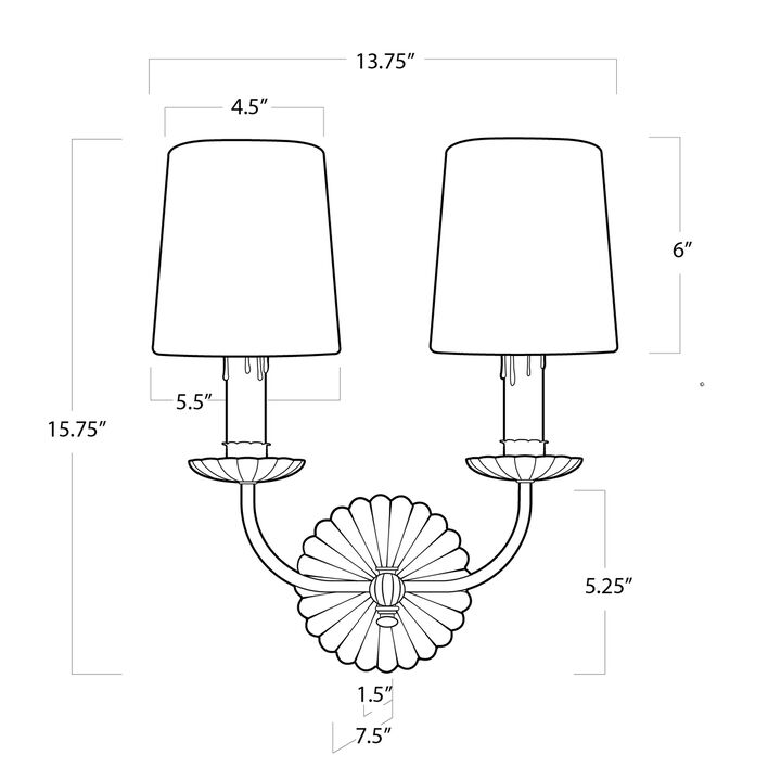 Clove Sconce Double