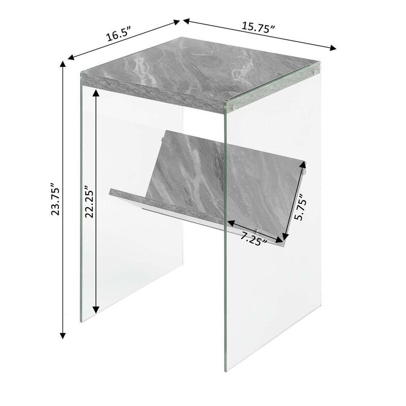 Convenience Concepts Soho End Table, Gray Marble