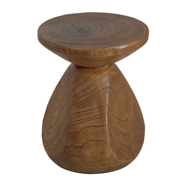 Christopher Knight Home Fraley Patio Rustic Lightweight Concrete Wood Side Table