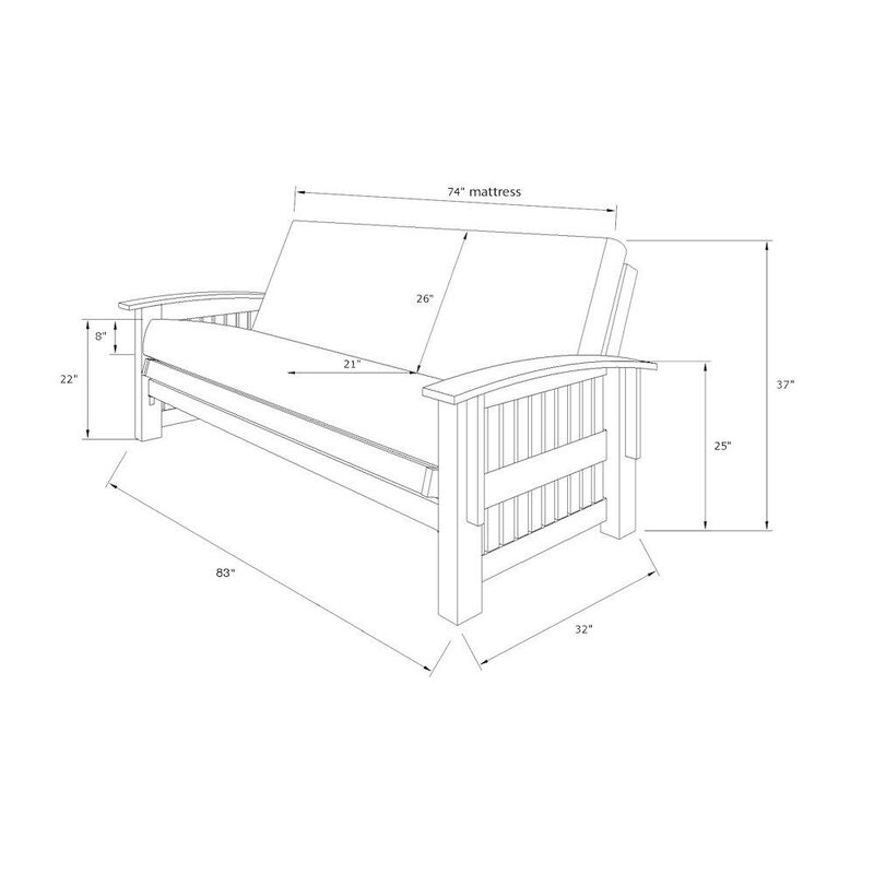 Washington Frame-Rustic Walnut Finish-Canton Cream Mattress-Storage Drawers