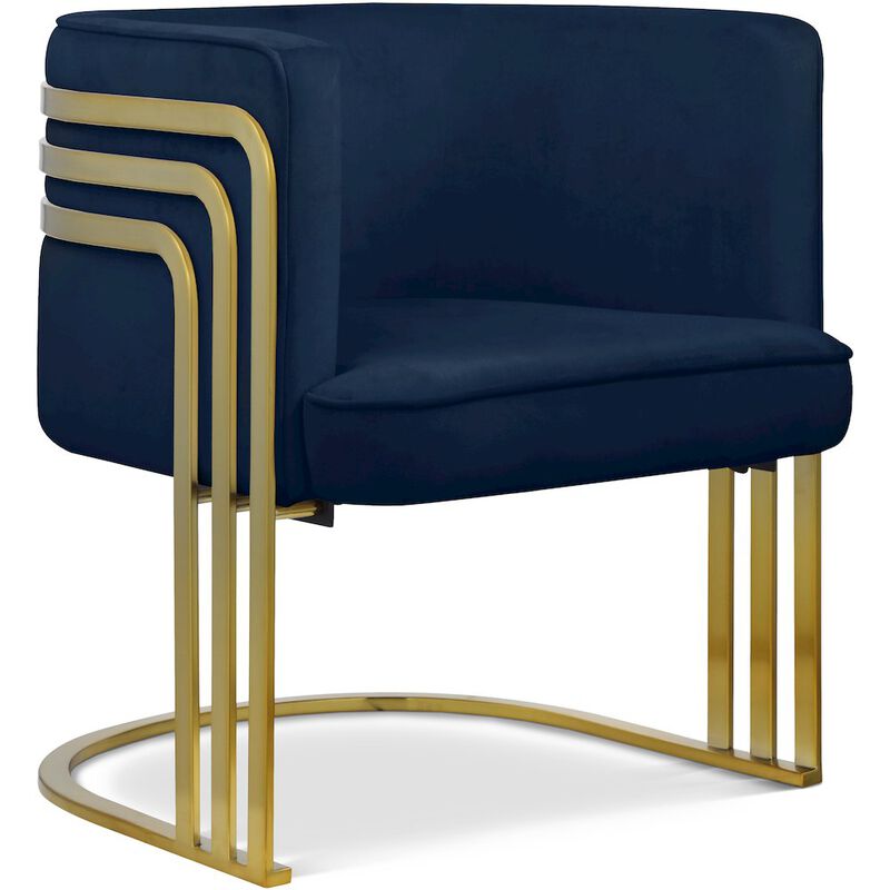 Meridian Furniture Rays Navy Velvet Accent Chair