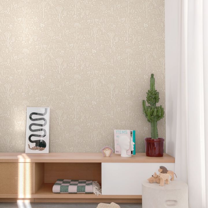 Little Dreamers Trees all-over Beige Wallpaper GDLD3419