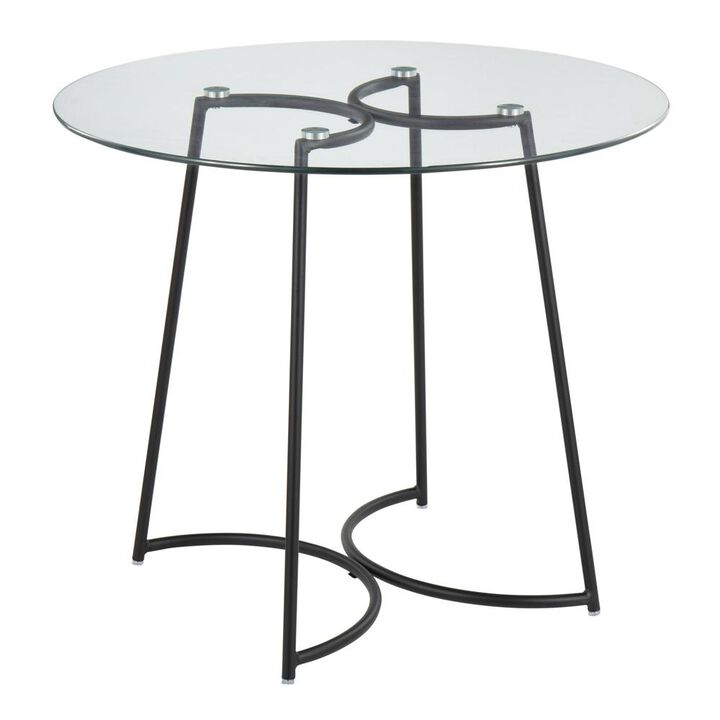 LumiSource Black Steel, Clear Glass Cece Dinette Table