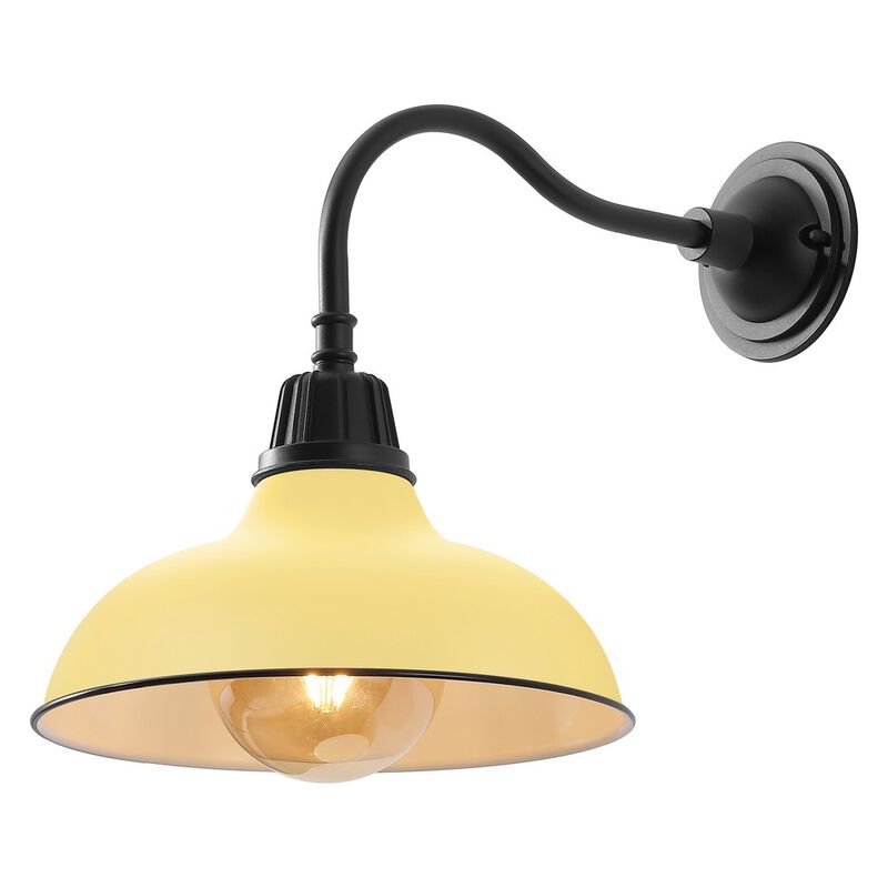 Aurora Farmhouse Industrial Indoor/Outdoor Iron LED Gooseneck Arm Outdoor Sconce