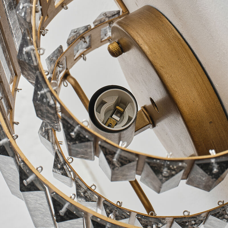 9" 1-Light Modern Distressed Gray Crystal Sconces for Bedroom, Hallway or Entryway image number 8