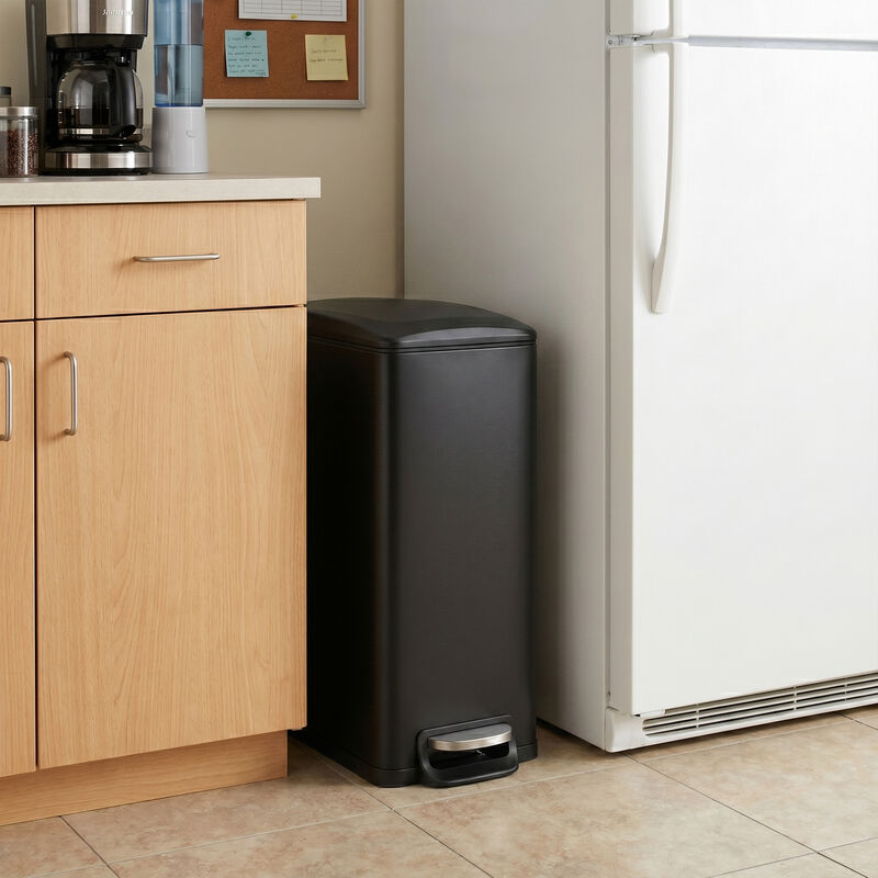 Innovaze 11.9 Gal./ 45 Liter  Slim Stainless-Steel-Made Matt White Step-on kitchen Trash Can image number 1