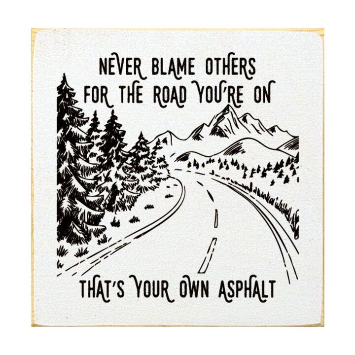 Inspirational Wooden Wall Art Sign Rustic Home Decor Motivational Quote Plaque Never Blame Others