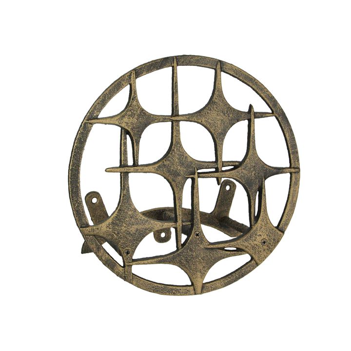 Cast Iron Mid Century Modern Stars Decorative Wall Mounted Garden Hose Holder