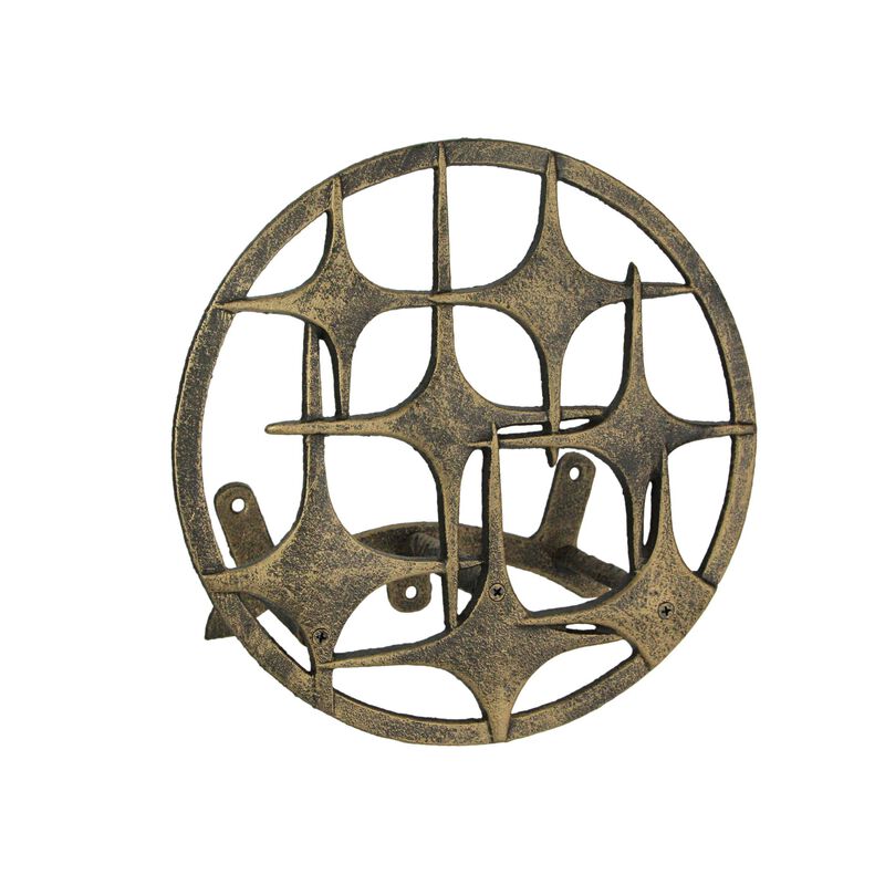 Cast Iron Mid Century Modern Stars Decorative Wall Mounted Garden Hose Holder image number 0