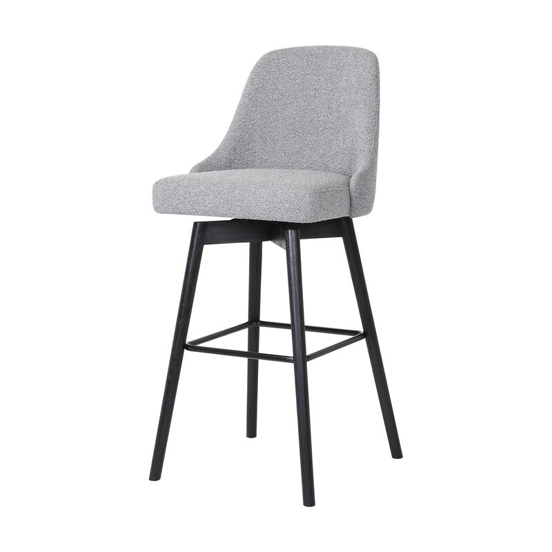 HomeRoots Solid Wood and Fabric Armless Swivel Bar Stool image number 4