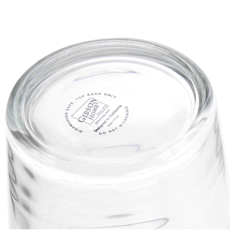 Gibson Home 16 Piece Swirl Clear Assorted Glassware Set