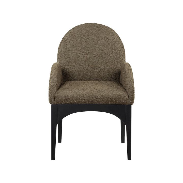 Meridian Furniture Waldorf Olive Boucle Fabric Dining Chair