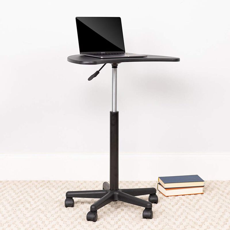 Flash Furniture Eve Black Sit to Stand Mobile Laptop Computer Desk