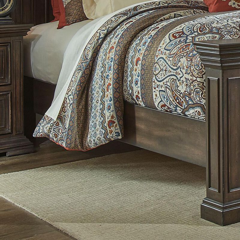 Liberty Furniture Big Valley Panel Bed in Whitestone w/ Heavy Distressing image number 5