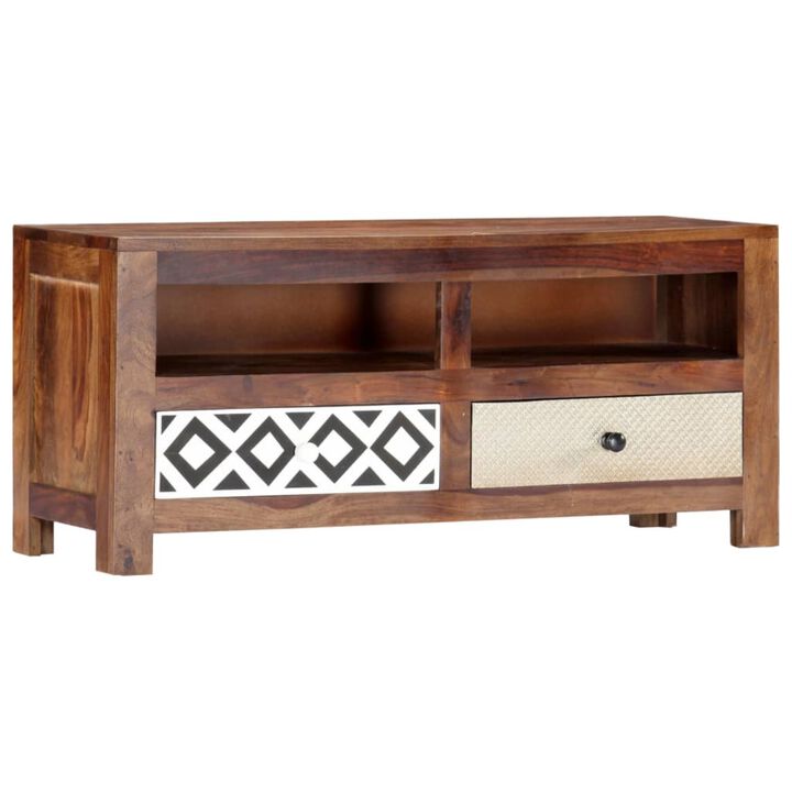 vidaXL TV Cabinet 35.4"x11.8"x15.7" Solid Sheesham Wood