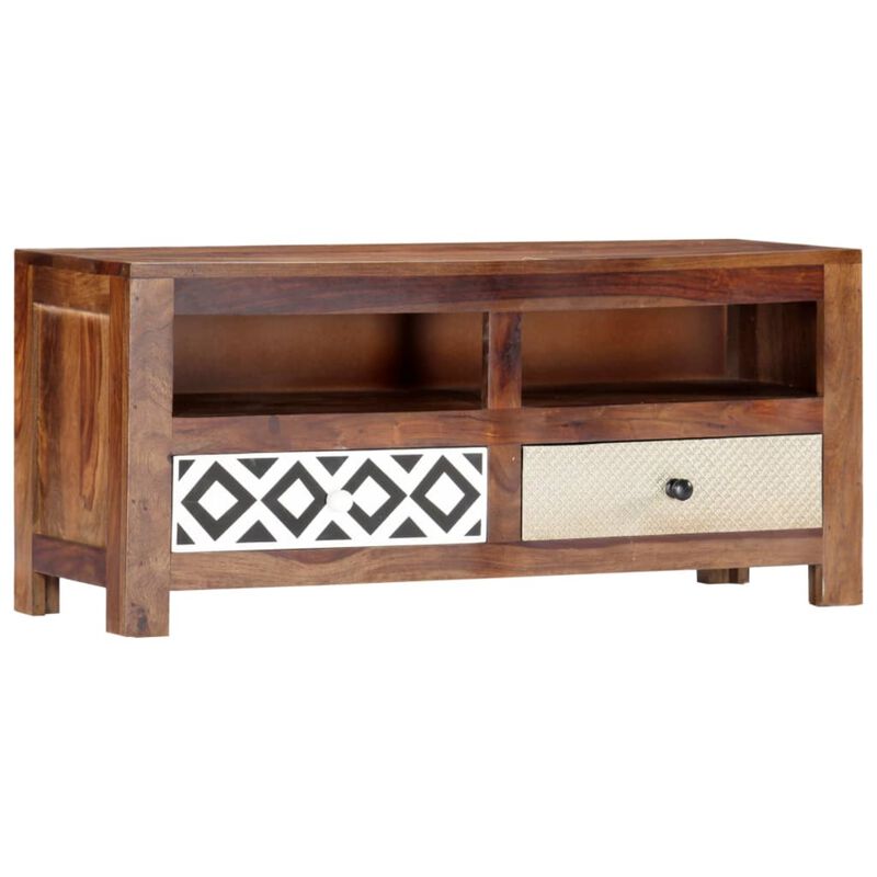 vidaXL TV Cabinet 35.4"x11.8"x15.7" Solid Sheesham Wood