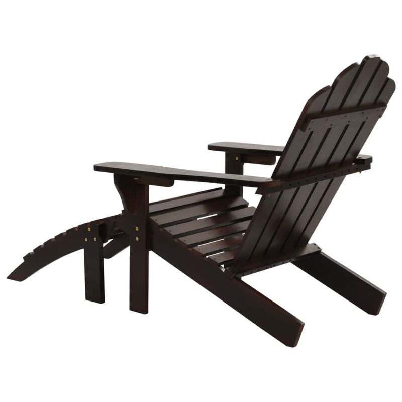 vidaXL Garden Chair with Ottoman Wood Brown