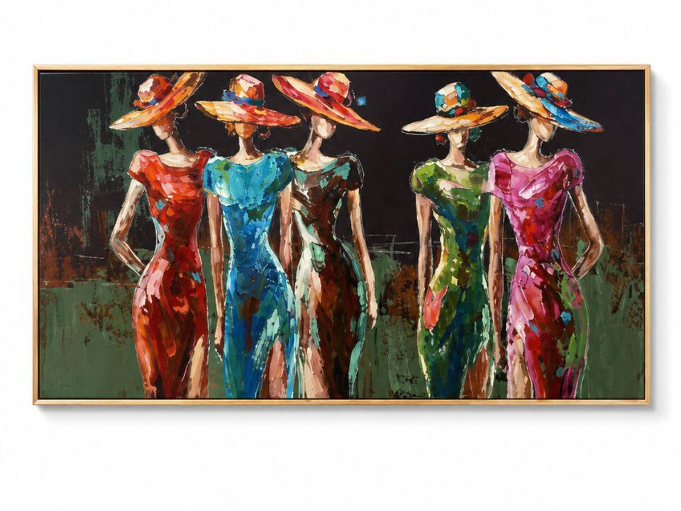 Women Wall Art Colorful Decor Green Pink Poster Modern Figure Living Room Girl