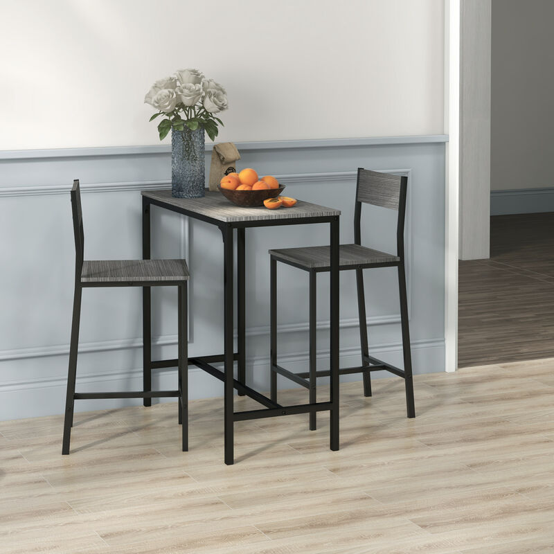 Hivvago Small Space Bar Table and Chair Set for 2 image number 5