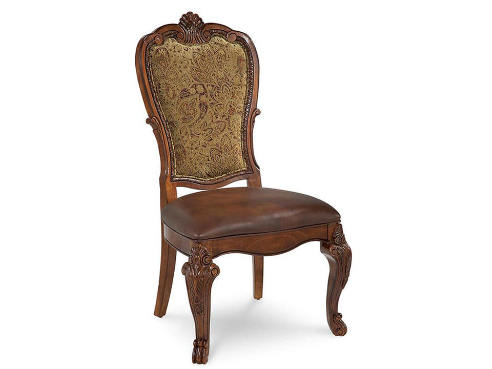 Old World Upholstered Back Side Chair (Set of 2)