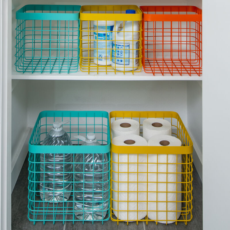 Formation Heavy-Duty Wire Bin-Medium-Orange