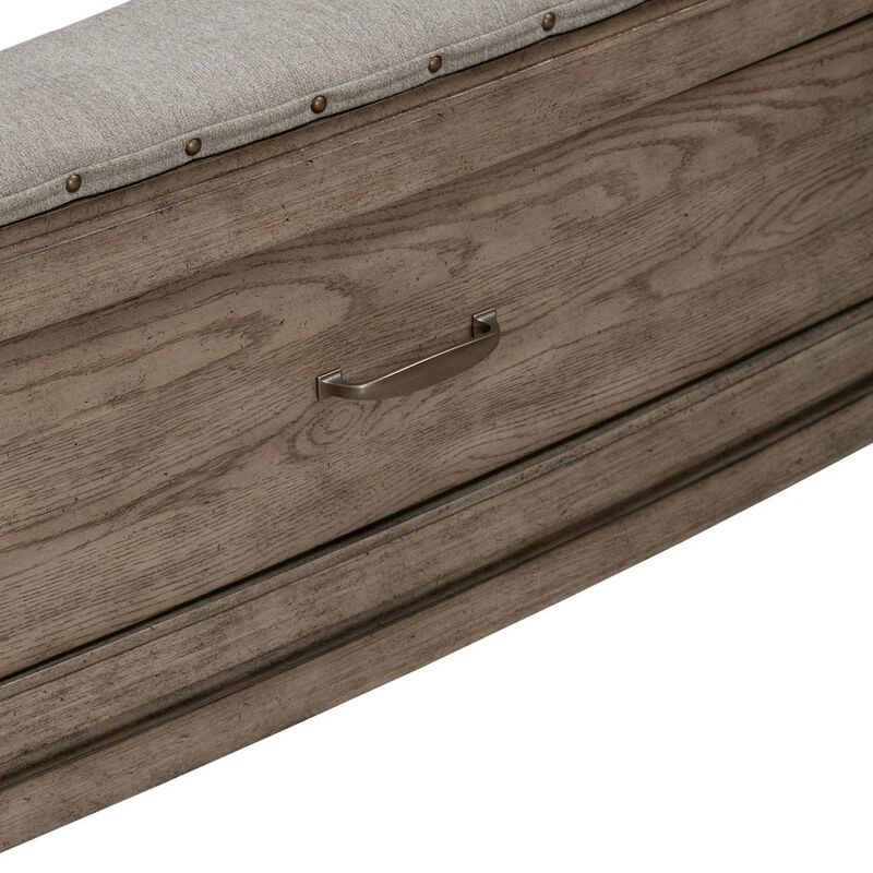 Liberty Furniture Avalon King Upholstered Storage Bed Frame with Footboard Drawer image number 7