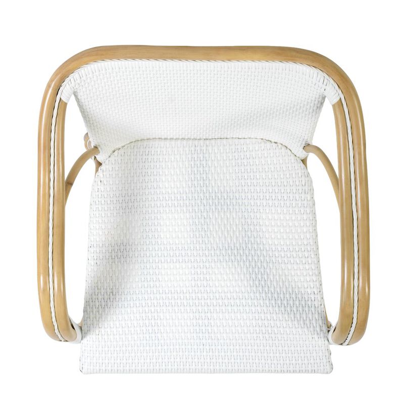 Butler Specialty Portofino 18.75 in. Seat Height Rattan Arm Chair, White and Navy image number 7