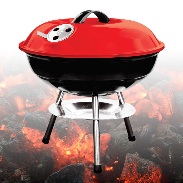 14 in. Kettle BBQ Charcoal Grill with Lid