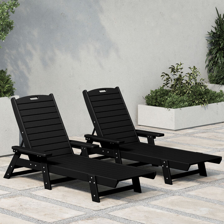WestinTrends Poly Reclining Chaise Lounge (Set Of 2)