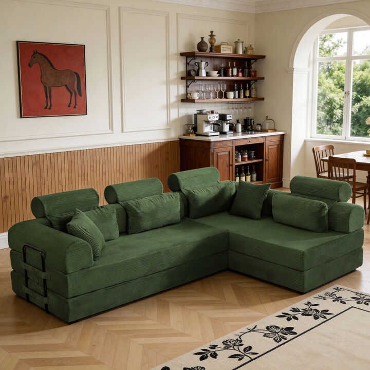 Krozu L shape Modular Sectional Sofa