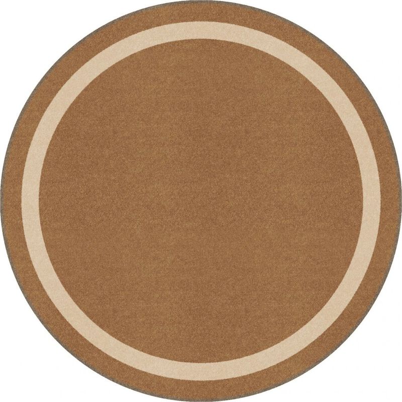 Joy Carpets Kid Essentials Portrait 5'4 Round Area Rug in Color Heather