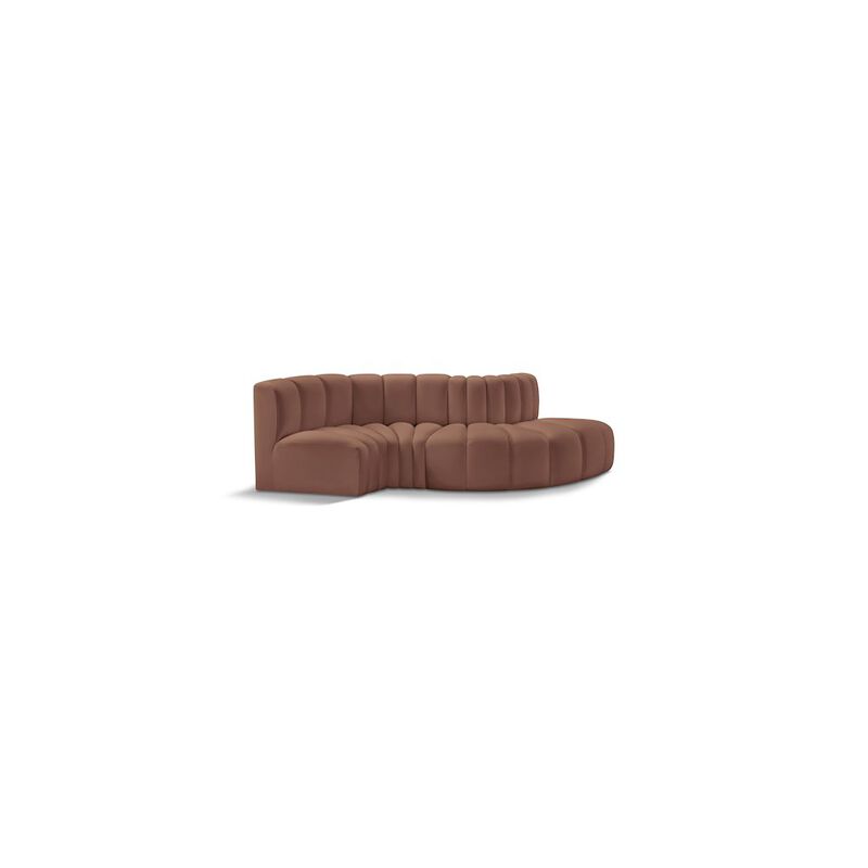 Meridian Furniture Arc Cognac Vegan Leather Modular Sofa