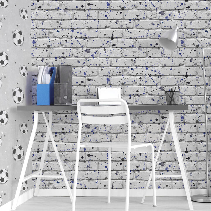 Splatter Wall Grey Abstract Wallpaper