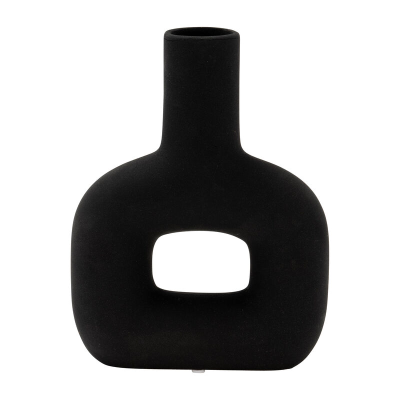 Dol, 8" Open Cut Vase, Black image number 0