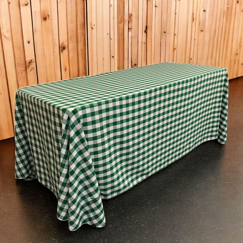 Polyester Checkered Tablecloth 90 by 132 Inch for Banquets and Gatherings image number 1